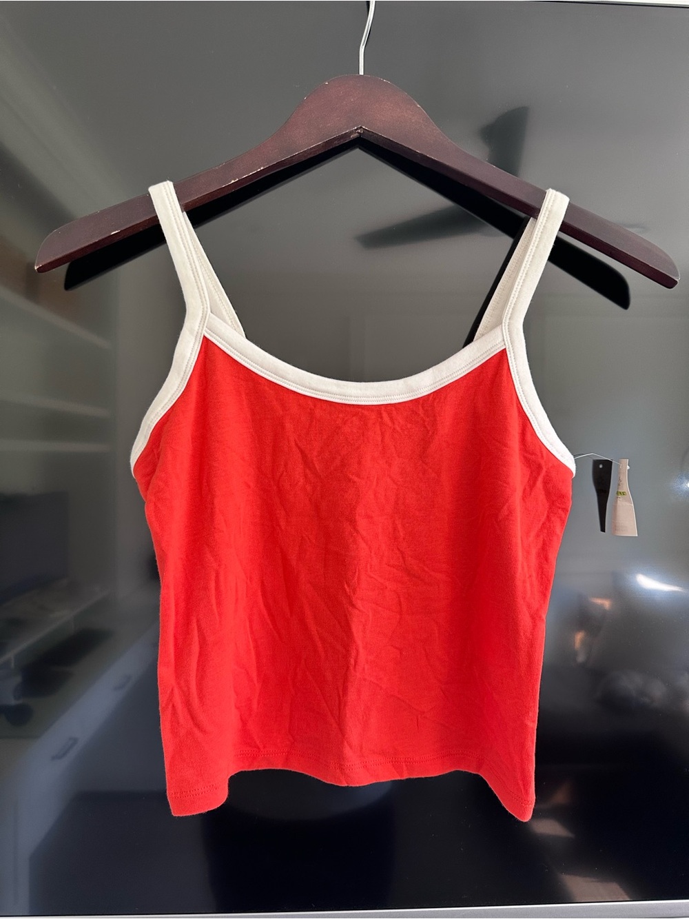NWT OFFLINE by Aerie Red White Contrast Trim Tank Top Size Small